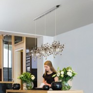 Hand-Made Stainless Steel Leaf Chandelier