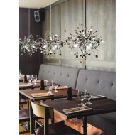 Hand-Made Stainless Steel Leaf Chandelier