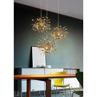 Hand-Made Stainless Steel Leaf Chandelier