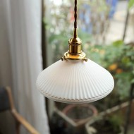 Modern Pleated Ceramic Pendant Light