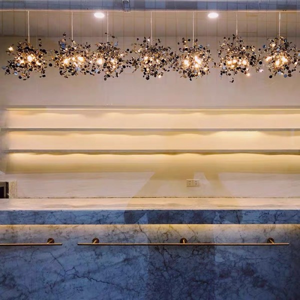 Серебряный подвесной светильник