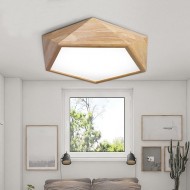 LEXA Geometric LED Ceiling Light in Wood
