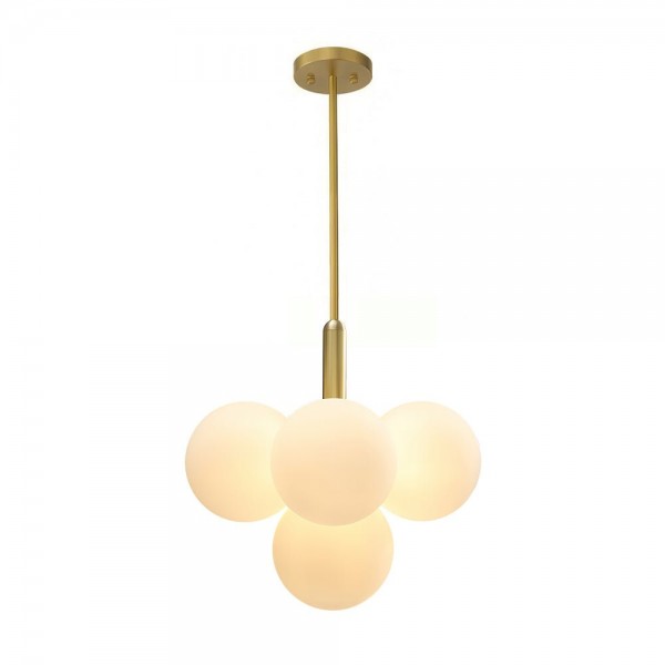 Opal Glass Bubble Cluster Grape Brass Chandelier for Dining Room