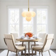 Опаловый стеклянный пузырьковый кластер виноградной латуни люстра для столовой