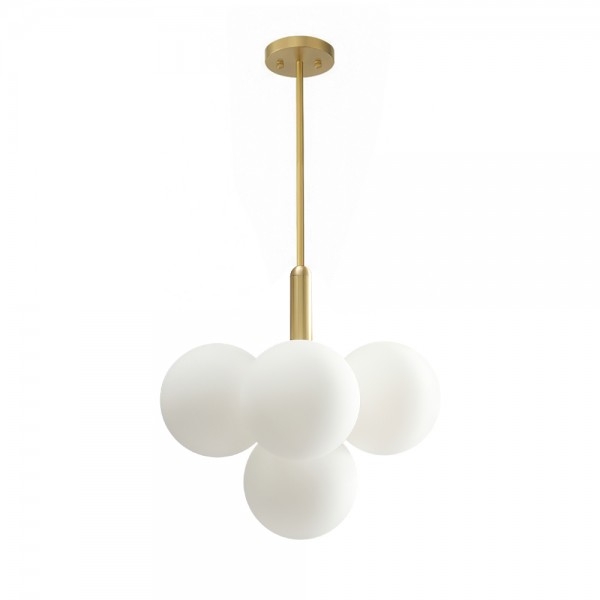 Опаловый стеклянный пузырьковый кластер виноградной латуни люстра для столовой