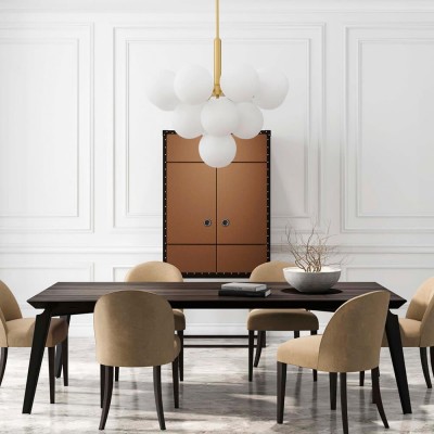 Опаловый стеклянный пузырьковый кластер виноградной латуни люстра для столовой