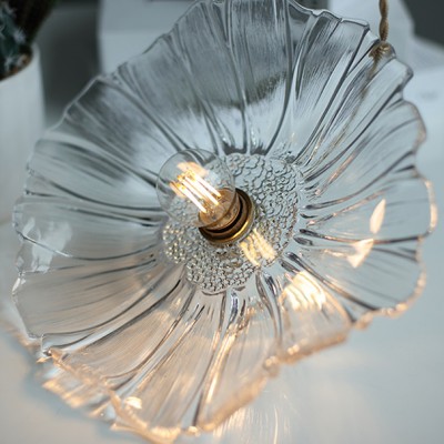 Tiffany Glass Pendant Light Fixtures with Clear Glass for Living Room