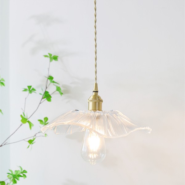 Tiffany Glass Pendant Light Fixtures with Clear Glass for Living Room