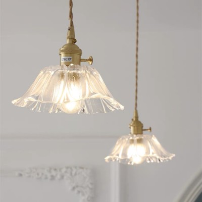 Tiffany Glass Pendant Light Fixtures with Clear Glass for Living Room