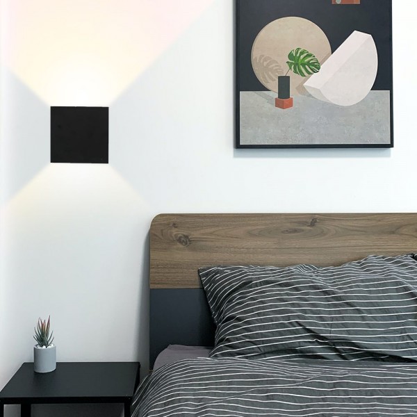 Aluminum Minimalist Style LED-6W Cube Wall Light For Bedroom