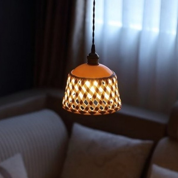 Modern White Ceramic Pendant Light  E27 Light For Living Room