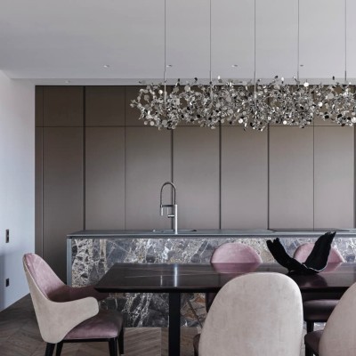 Серебряный подвесной светильник