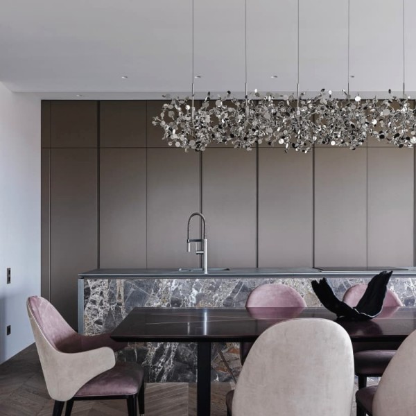 Серебряный подвесной светильник