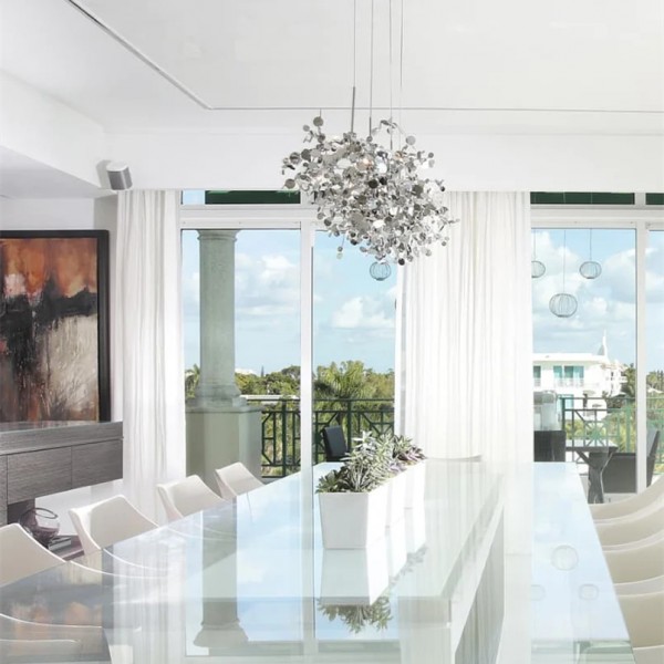 Серебряный подвесной светильник