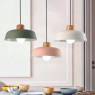 Scandinavian Metal Pendant Light with Macaroon Bowl Shape for Kitchen