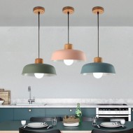Scandinavian Metal Pendant Light with Macaroon Bowl Shape for Kitchen