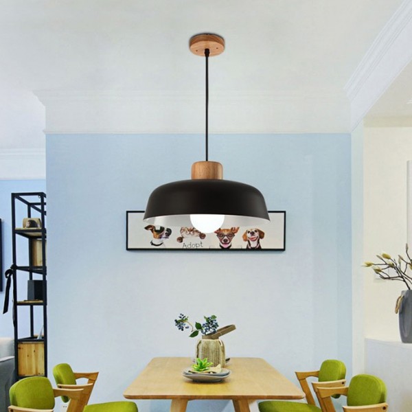 Scandinavian Metal Pendant Light with Macaroon Bowl Shape for Kitchen