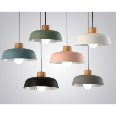 Scandinavian Metal Pendant Light with Macaroon Bowl Shape for Kitchen