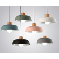 Scandinavian Metal Pendant Light with Macaroon Bowl Shape for Kitchen