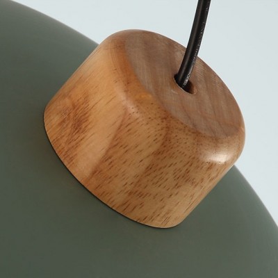 Scandinavian Metal Pendant Light with Macaroon Bowl Shape for Kitchen