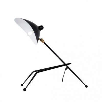 Serge Mouille Black Tripod Desk Lamp