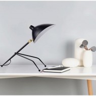 Serge Mouille Black Tripod Desk Lamp