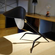 Serge Mouille Black Tripod Desk Lamp