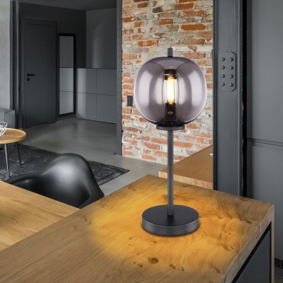 Multiple Style Glass Globo Blacky Table Lamp