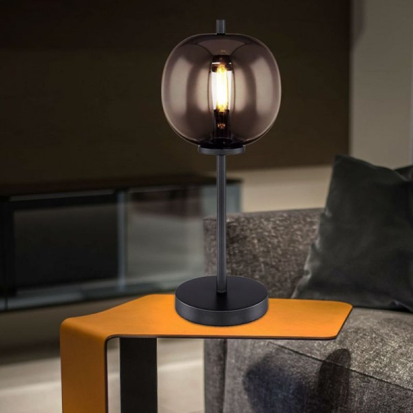 Multiple Style Glass Globo Blacky Table Lamp
