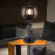 Multiple Style Glass Globo Blacky Table Lamp