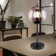 Multiple Style Glass Globo Blacky Table Lamp