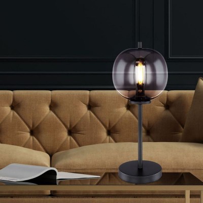 Multiple Style Glass Globo Blacky Table Lamp