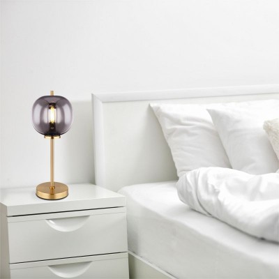 Multiple Style Glass Globo Blacky Table Lamp