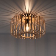 Wooden Ceiling Light With Bamboo Shade