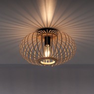 Wooden Ceiling Light With Bamboo Shade