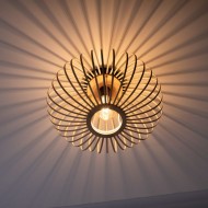 Wooden Ceiling Light With Bamboo Shade