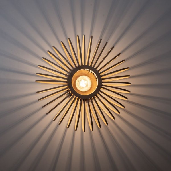 Wooden Ceiling Light With Bamboo Shade