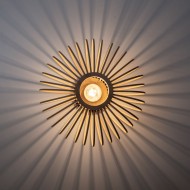 Wooden Ceiling Light With Bamboo Shade