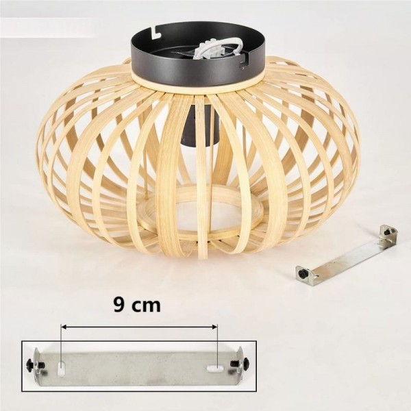 Wooden Ceiling Light With Bamboo Shade