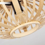 Wooden Ceiling Light With Bamboo Shade