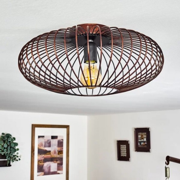 Black Vintage Round Wemude Ceiling Light