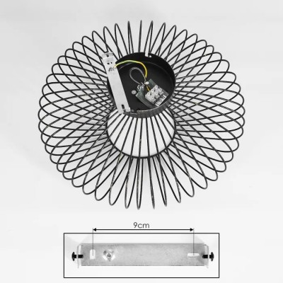 Black Vintage Round Wemude Ceiling Light