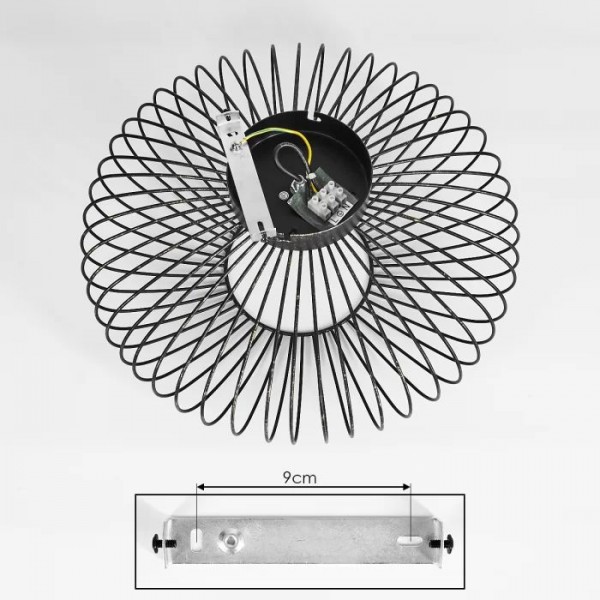 Black Vintage Round Wemude Ceiling Light