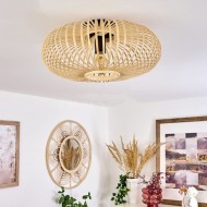 Wooden Ceiling Light With Bamboo Shade