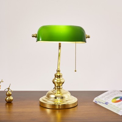 Classic Green Glass Bankers Table Lamp