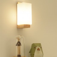 Frosted Wood Wall Lamp