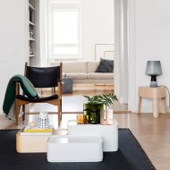 Стеклянная настольная лампа Leimu