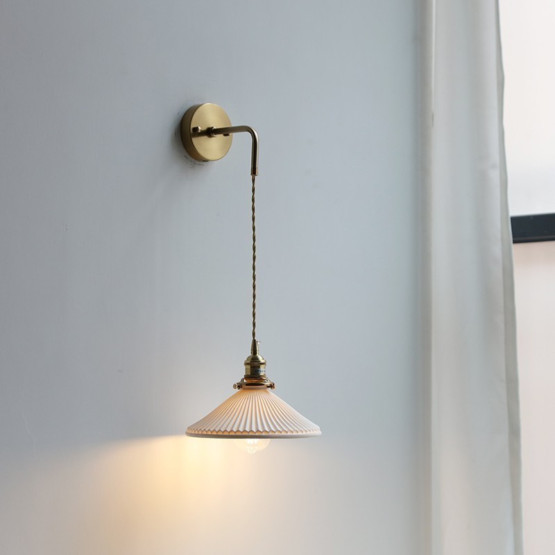 Modern Pleated Ceramic Wall Light
