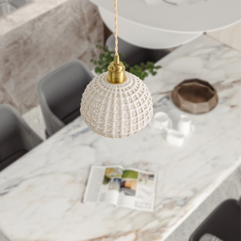 Flower Basket Ceramic Pendant Light