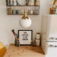 Striped Ceramic Pendant Light